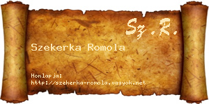 Szekerka Romola névjegykártya